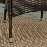 Outdoor Dining Set Teak Finished Acacia Wood Table and Bench with Cushion Wicker Chairs I#1003