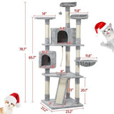 Multilevel Cat Tree Condo Cat Tower With Hammock & Scratching Posts I#1357