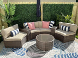 7 pieces Outdoor Wicker Sofa Set With Cushions And Cover